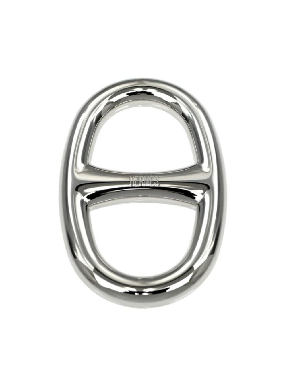 Hermes Scarf Ring Chaine D'ancre Permanent Brass Palladium Silver - Picture 1 of 10
